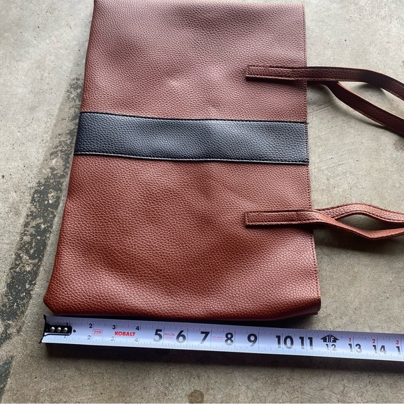 Vince Camuto Brown and Black Leather Tote Bag - Picture 6 of 6